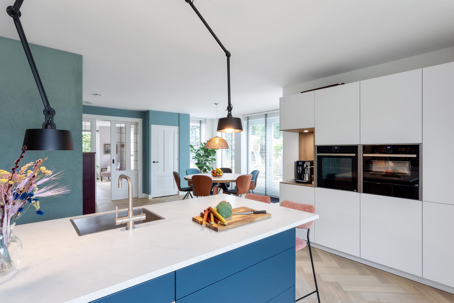 greeploze blauwe keuken | van Manen Keukens
