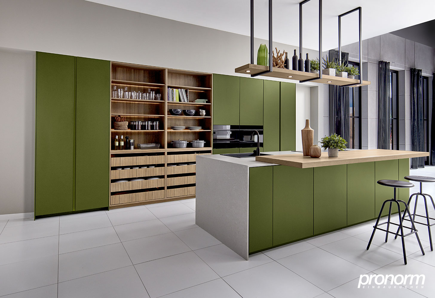 Groene keuken van Pronorm